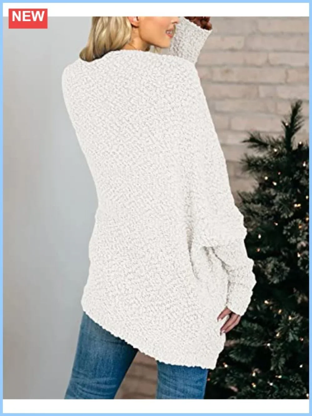 Chunky Popcorn Long Batwing Sleeve Cardigan Cozy Oversized Knit